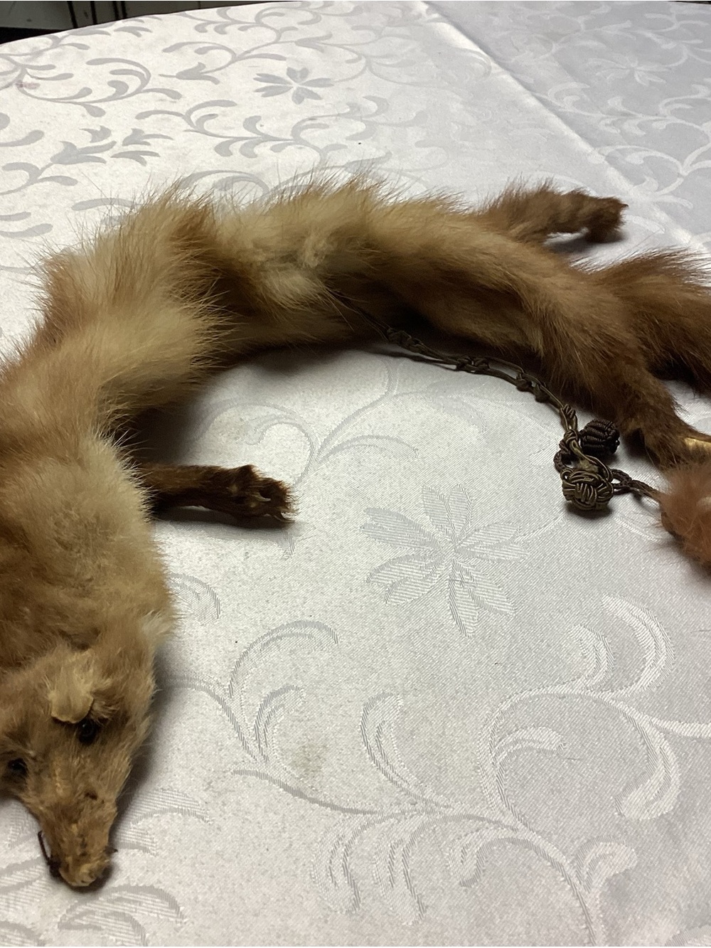 Vintage Brown Fur Cat Toy / Accessory - Brown